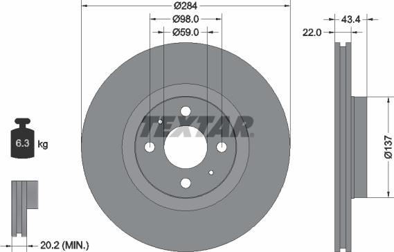 Textar 92053500 - Bremžu diski autospares.lv