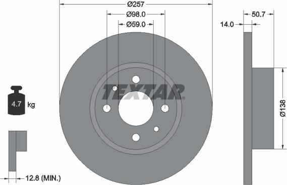 Textar 92053200 - Bremžu diski www.autospares.lv