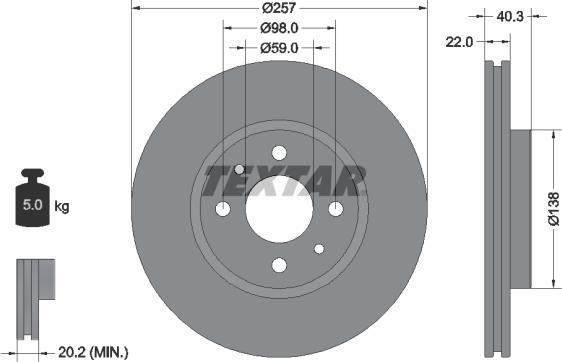 Textar 92069600 - Brake Disc www.autospares.lv