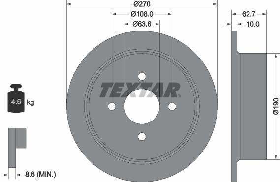 Textar 92064400 - Bremžu diski www.autospares.lv