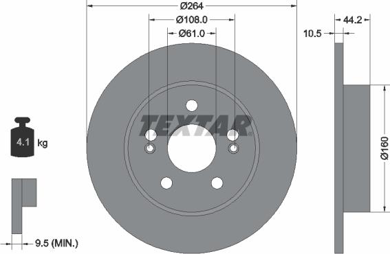 Textar 92065300 - Тормозной диск www.autospares.lv