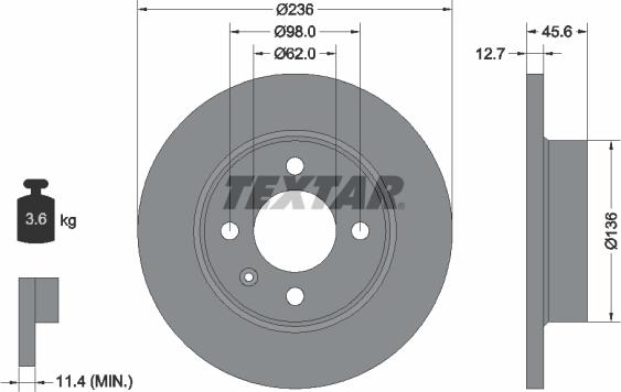 Textar 92065700 - Bremžu diski www.autospares.lv