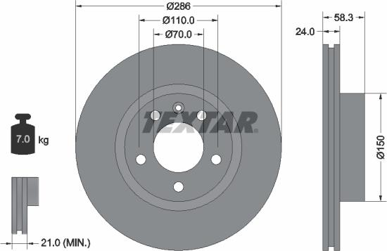 Textar 92066900 - Bremžu diski autospares.lv