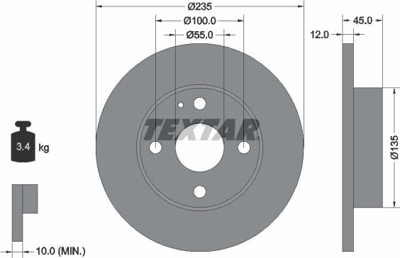 Textar 92066600 - Bremžu diski www.autospares.lv