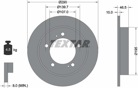 Textar 92066003 - Bremžu diski www.autospares.lv