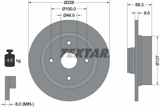 Textar 92066100 - Bremžu diski autospares.lv