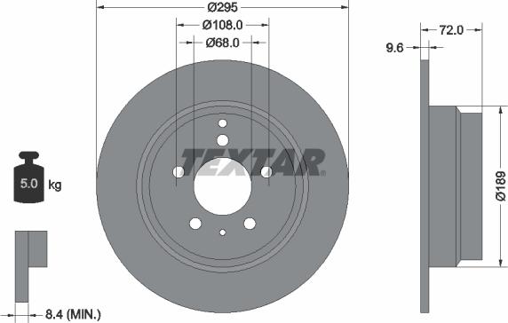 Textar 92066805 - Bremžu diski www.autospares.lv