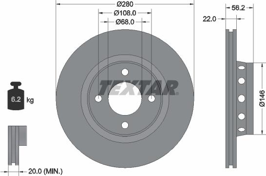 Textar 92060600 - Bremžu diski www.autospares.lv