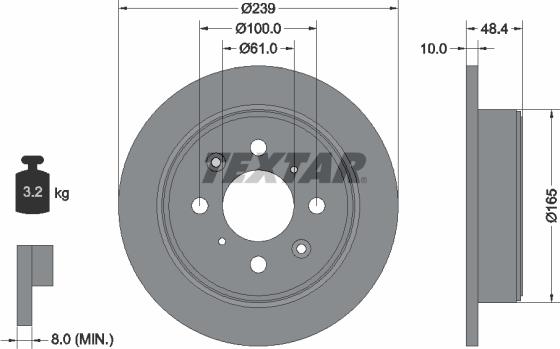 Textar 92060800 - Bremžu diski www.autospares.lv