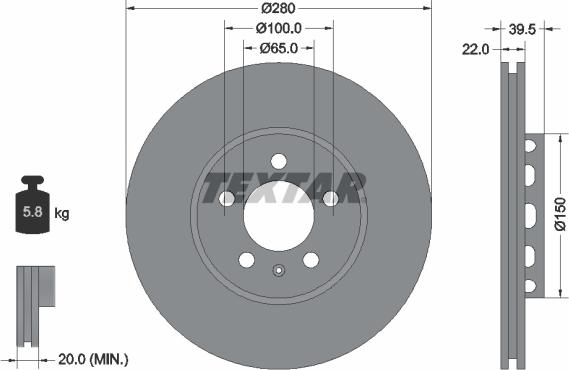 Textar 92061400 - Bremžu diski www.autospares.lv