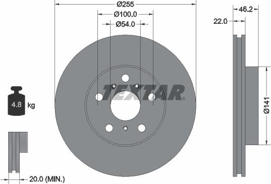 Textar 92068900 - Bremžu diski www.autospares.lv