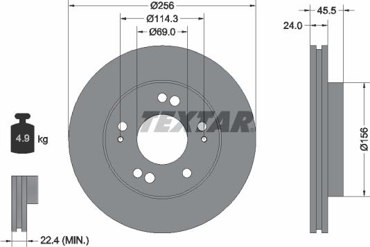 Textar 92063000 - Bremžu diski www.autospares.lv