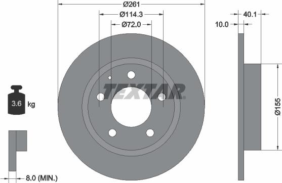 Textar 92062100 - Bremžu diski www.autospares.lv