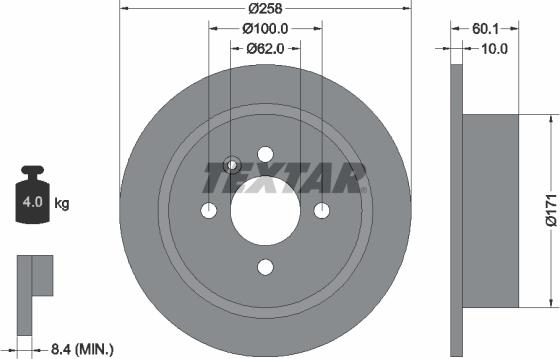 Textar 92019200 - Bremžu diski www.autospares.lv