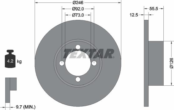 Textar 92010700 - Bremžu diski autospares.lv