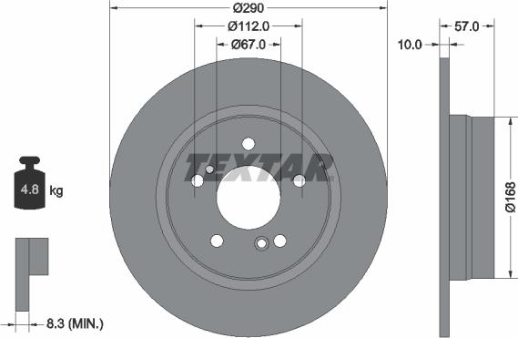 Textar 92089000 - Bremžu diski www.autospares.lv