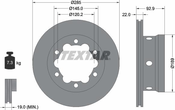 Textar 92089800 - Bremžu diski www.autospares.lv