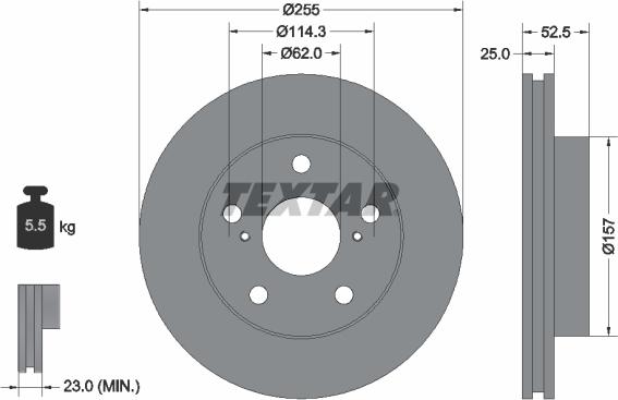 Textar 92080800 - Bremžu diski autospares.lv