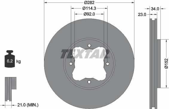 Textar 92081600 - Bremžu diski www.autospares.lv