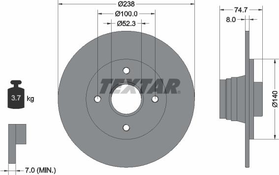 Textar 92081200 - Bremžu diski autospares.lv