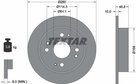 Textar 92081700 - Bremžu diski www.autospares.lv