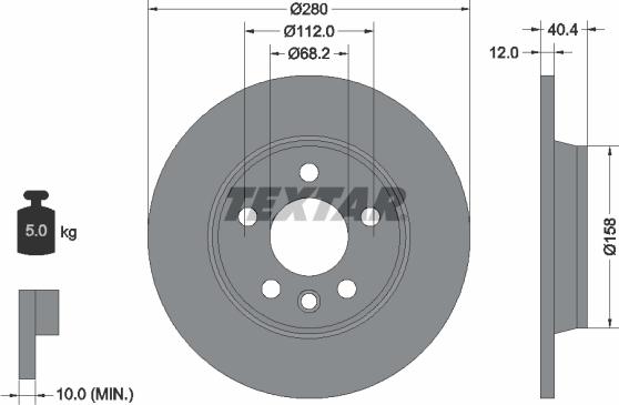 Textar 92083905 - Bremžu diski www.autospares.lv