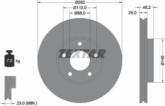 Textar 92083605 - Brake Disc www.autospares.lv