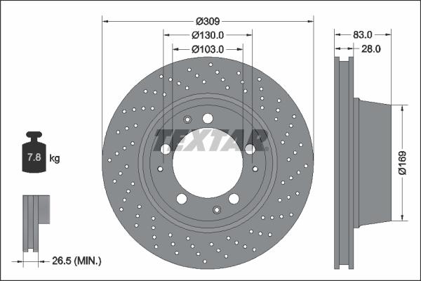 Textar 92039405 - Bremžu diski www.autospares.lv