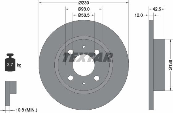 Textar 92039100 - Bremžu diski www.autospares.lv