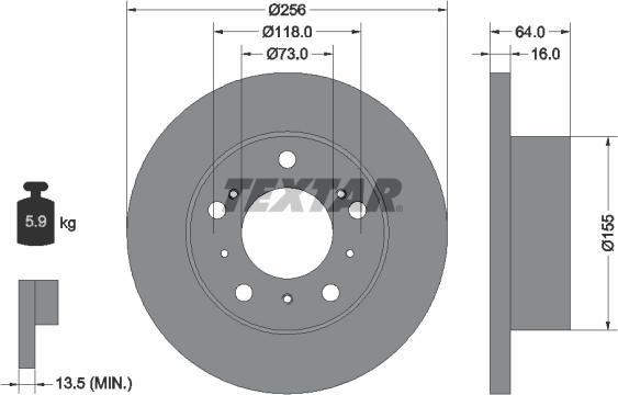 Textar 92034400 - Bremžu diski www.autospares.lv