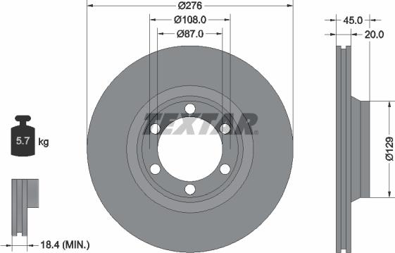 Textar 92035000 - Bremžu diski www.autospares.lv