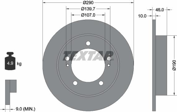 Textar 92036600 - Bremžu diski www.autospares.lv