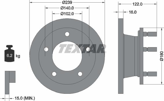 Textar 92038900 - Bremžu diski www.autospares.lv