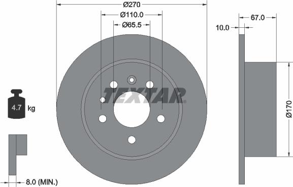 Textar 92038200 - Bremžu diski www.autospares.lv