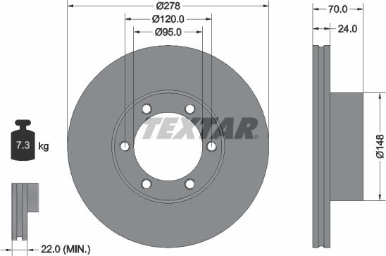 Textar 92033100 - Bremžu diski www.autospares.lv