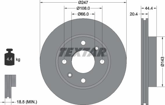 Textar 92033800 - Bremžu diski www.autospares.lv