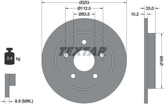 Textar 92032400 - Bremžu diski www.autospares.lv