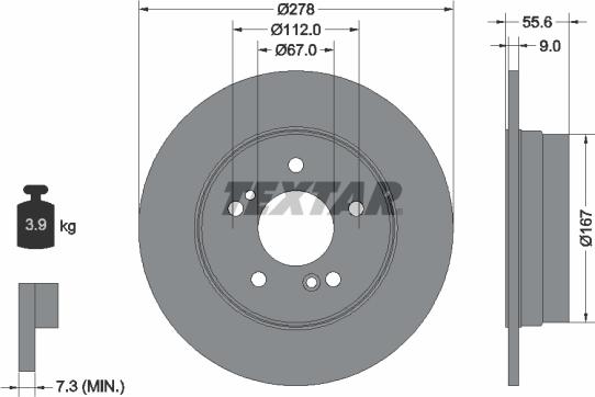 Textar 92032705 - Bremžu diski www.autospares.lv