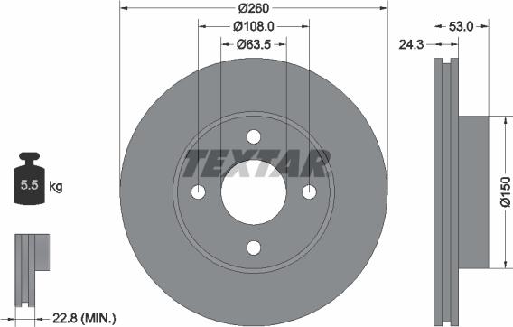 Textar 92037600 - Bremžu diski www.autospares.lv