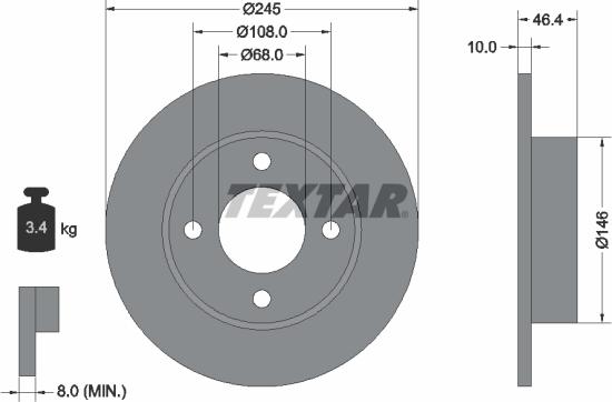 Textar 92037300 - Bremžu diski www.autospares.lv