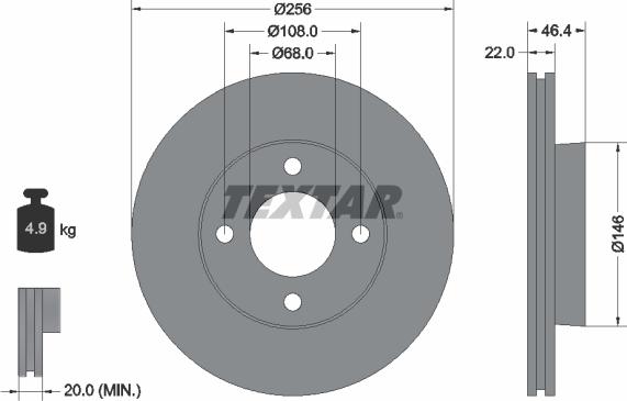 Textar 92026000 - Bremžu diski www.autospares.lv