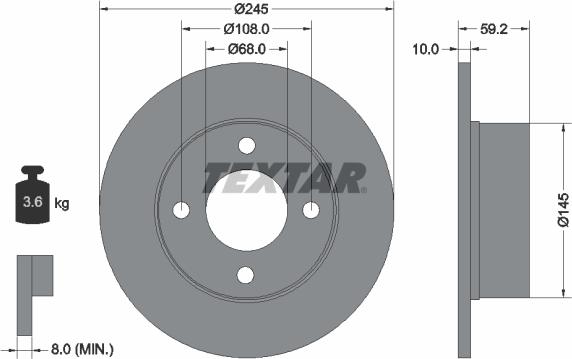 Textar 92026100 - Bremžu diski www.autospares.lv