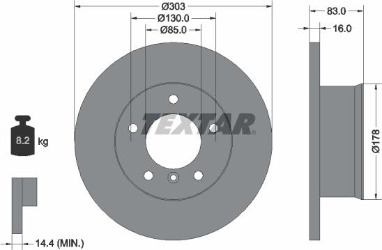 Textar 92020300 - Bremžu diski www.autospares.lv