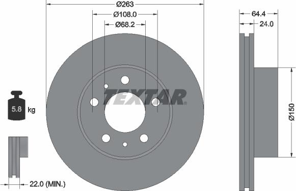 Textar 92021800 - Bremžu diski www.autospares.lv