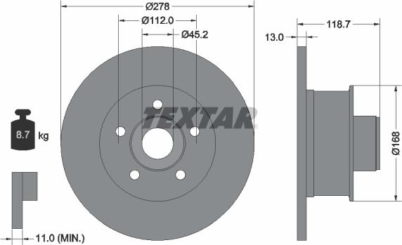 Textar 92022000 - Bremžu diski www.autospares.lv