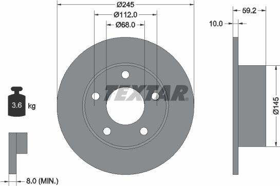 Textar 92022800 - Bremžu diski www.autospares.lv