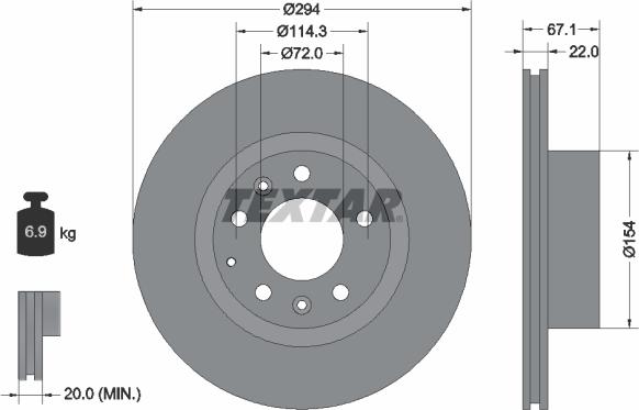 Textar 92079500 - Bremžu diski www.autospares.lv