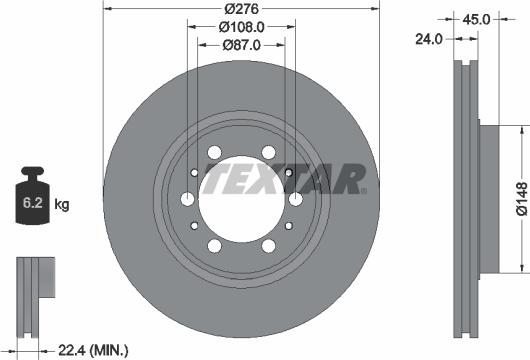 Textar 92079803 - Bremžu diski www.autospares.lv