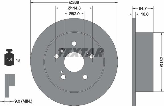 Textar 92079300 - Bremžu diski www.autospares.lv