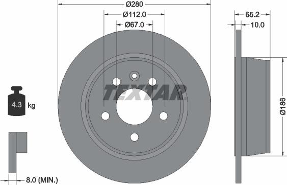 Textar 92074500 - Bremžu diski www.autospares.lv